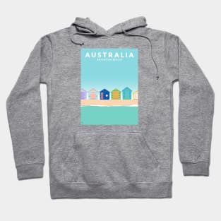 Brighton Beach, Australia Travel Poster Hoodie